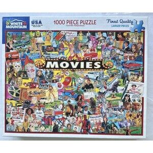 100% COMP. 2020 WHITE MOUNTAIN 1000 PIECE JIGSAW PUZZLE-MOVIES